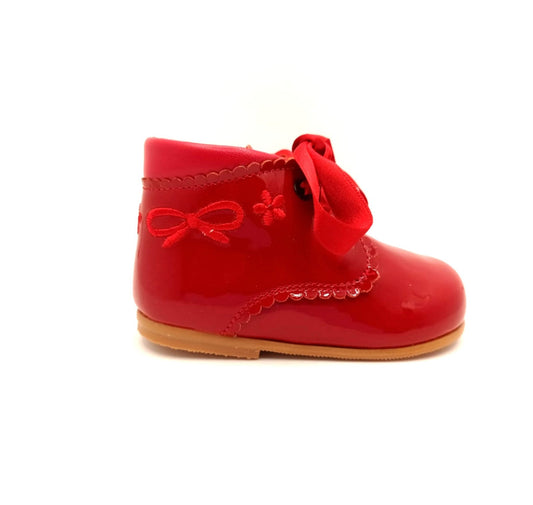 Patent leather boots